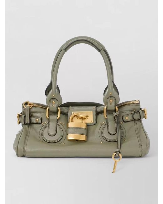 Chloé Metallic Paddington Leather Shoulder Day Bag