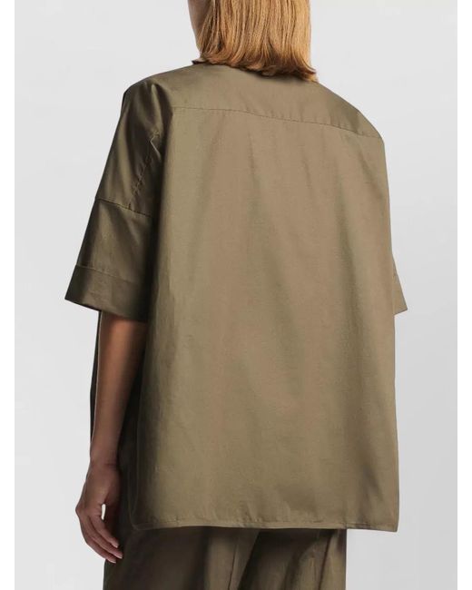 Fay Green Wide-Fit Stretch Cotton Short-Sleeve Shirt