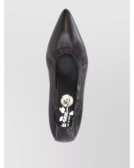 LA ROSE Black Pointed Toe Kitten Heel Soft Pumps