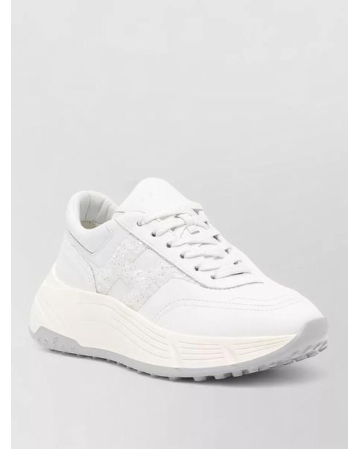 Hogan White Leather Low-Top Sneakers