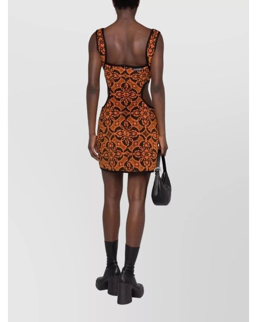 MARINE SERRE Brown Short Dresses