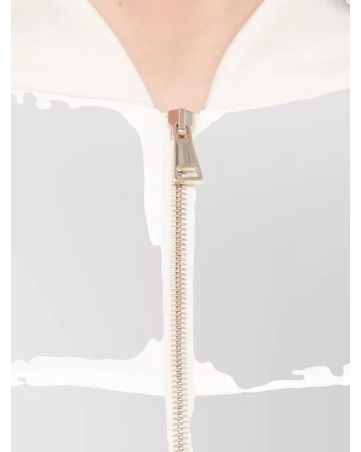 Fabiana Filippi White Short Jacket High Collar Long Sleeves
