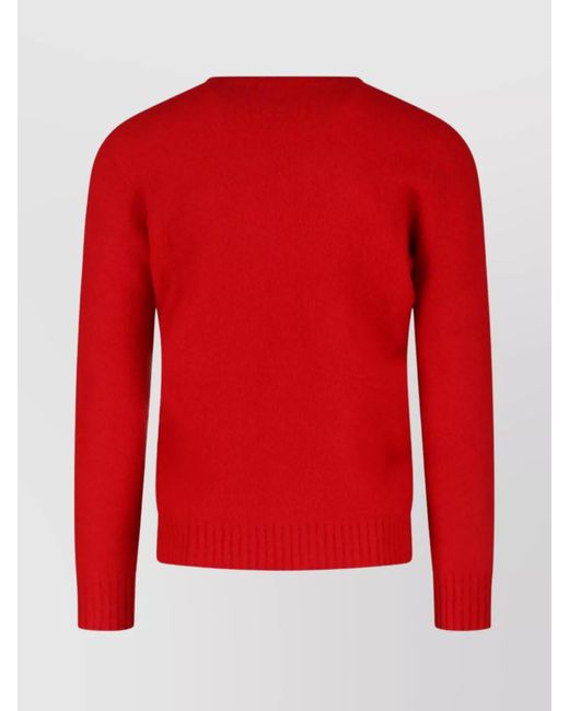 Drumohr Red Lambswool Crewneck Jumper for men