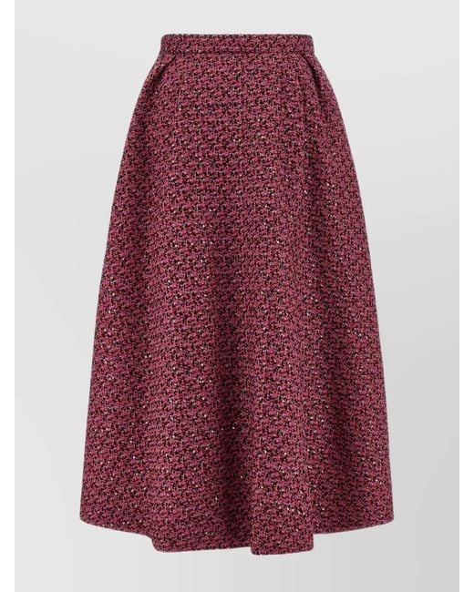 Alessandra Rich Red A-Line Skirt