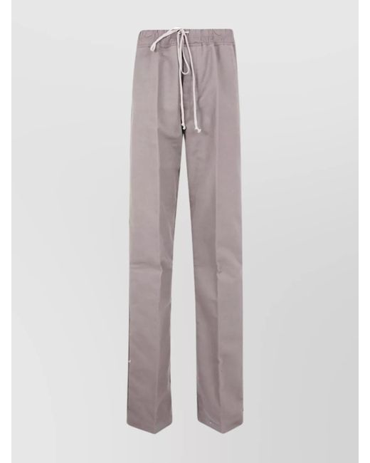 Rick Owens Gray Drawstring Trousers With Wide Straight Leg for men