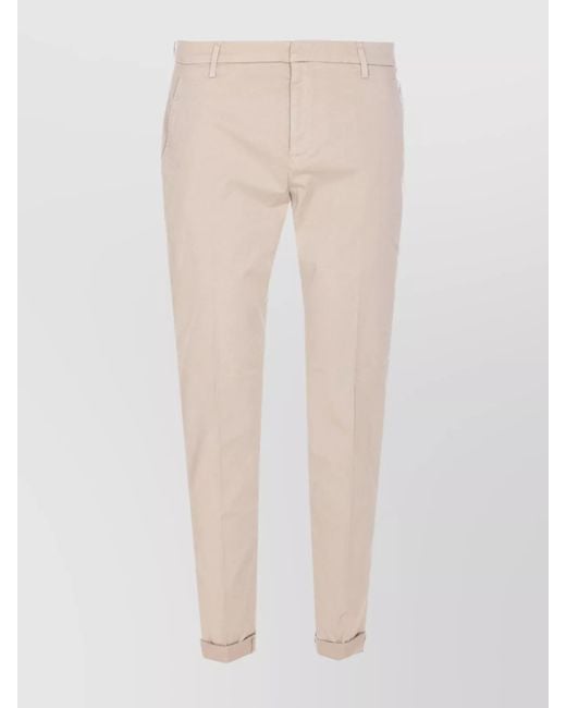 Dondup Natural Trousers With Back Pockets And Button Detail for men