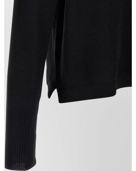 Ma'ry'ya Black Wool Sweater Crew Neck Chest Pocket for men
