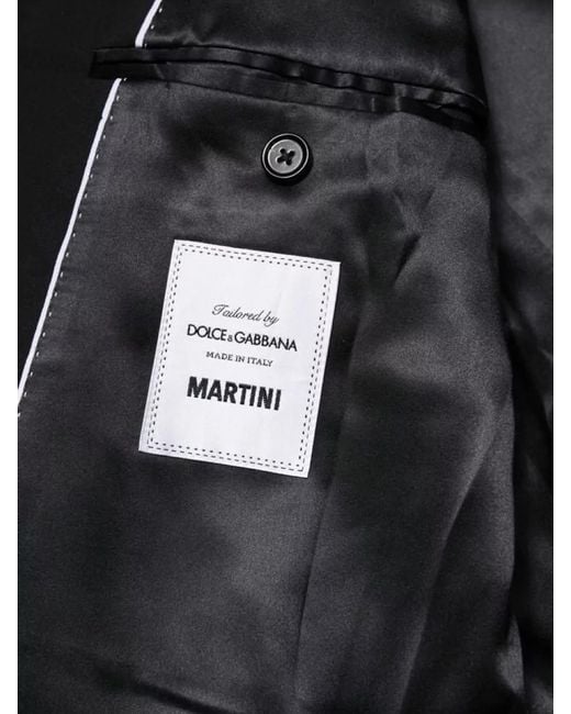 Dolce & Gabbana Black Martini Double Breasted Suit Jacket Tailored for men