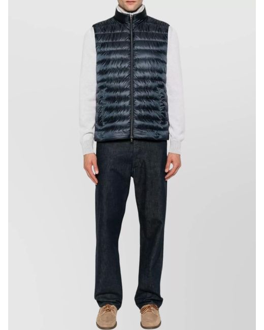 Herno Blue Quilted Down Vest for men