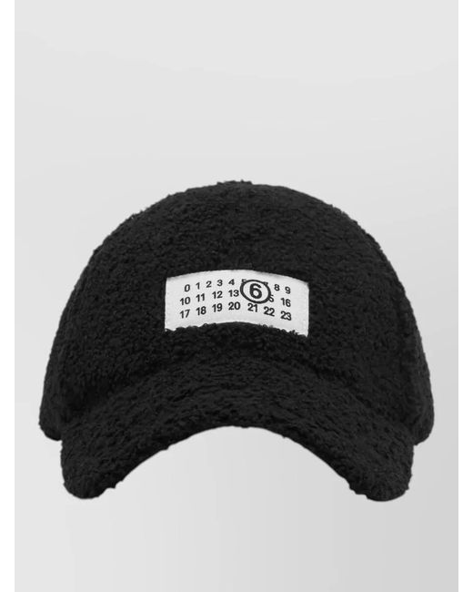 MM6 by Maison Margiela Black Logo Baseball Cap Reversible Fleece Nylon
