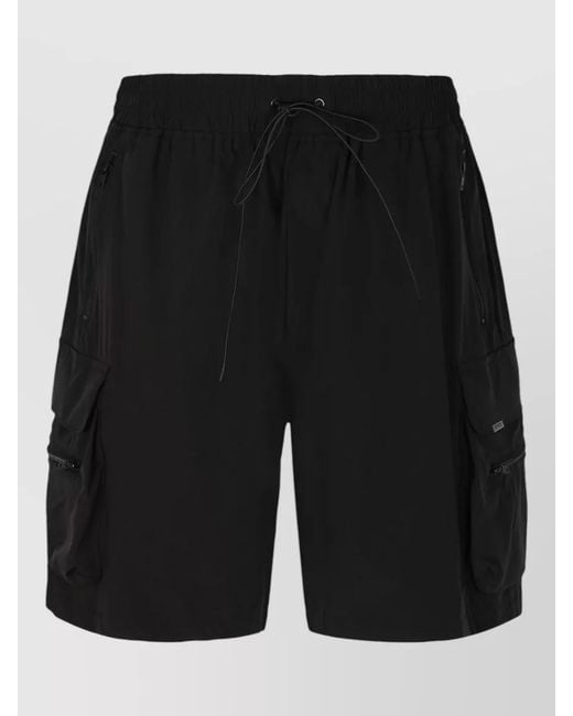 Represent Black Nylon Cargo Shorts for men