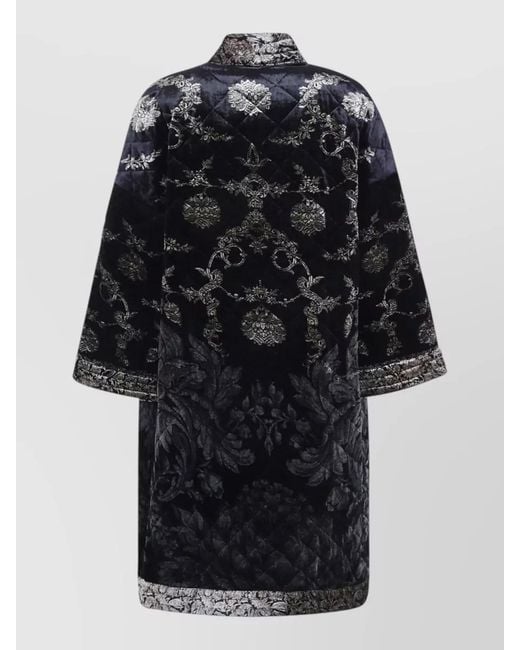 Pierre Louis Mascia Blue Padded Kimono Cape