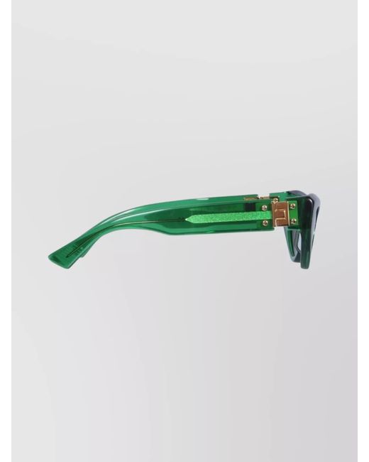 Bottega Veneta Green Acetate Cat-Eye Sunglasses