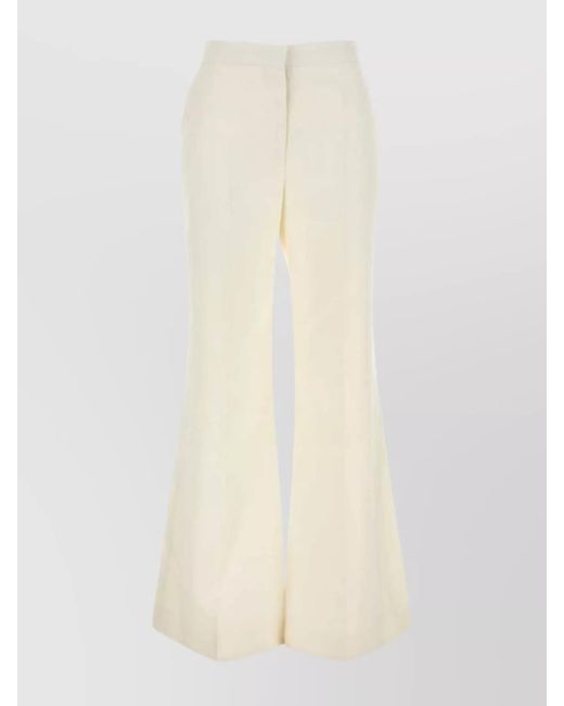 Givenchy White Linen Wide-Leg Trousers