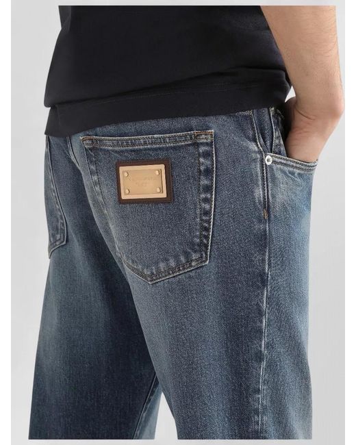 Dolce & Gabbana Blue Slim-Fit Tapered Denim Jeans for men