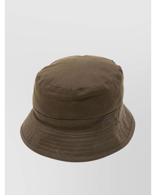 Baracuta Green Waxed Cotton Bucket Hat for men