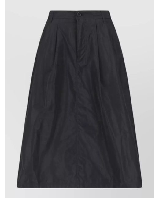 Aspesi Blue Midi Skirt Knee Length Pleated Pockets