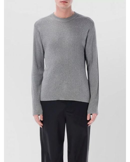BERNER KUHL Gray Silk Cotton Crewneck Long Sleeve Top for men