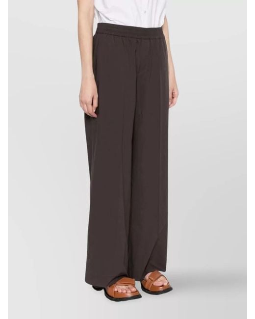 P.A.R.O.S.H. Brown Cotton Straight-Leg Trousers