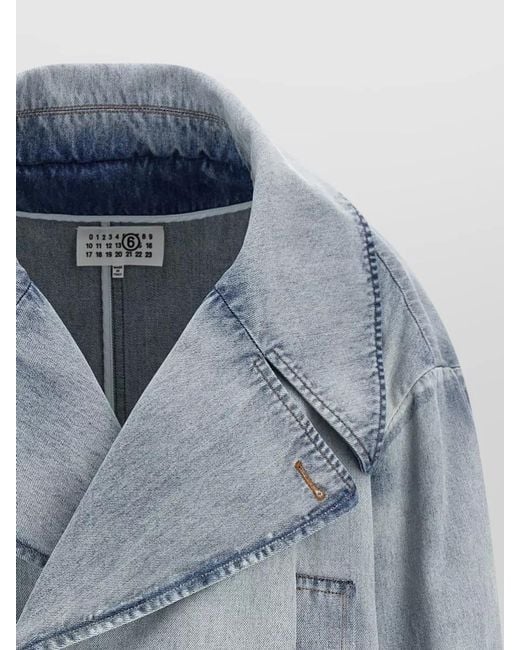 MM6 by Maison Margiela Blue Tailored Double Breasted Jacket Wide Lapels
