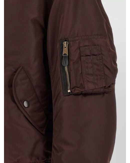 Maison Margiela Brown Reversible Bomber Jacket Quilted Ribbed Pockets for men