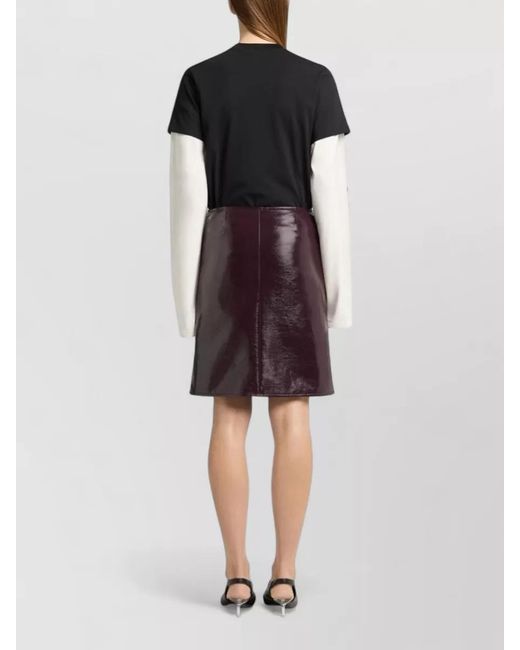 Courreges Black Logo Cotton Skirt Crew Neck Design