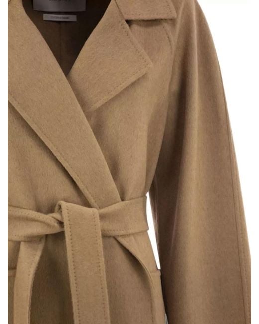 Max Mara Natural Belted Midi Coat Relaxed Fit