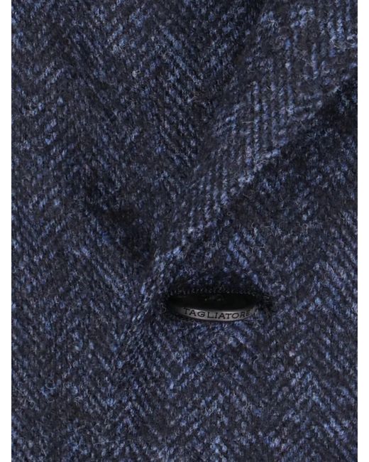 Tagliatore Blue Wool Blend Blazer for men