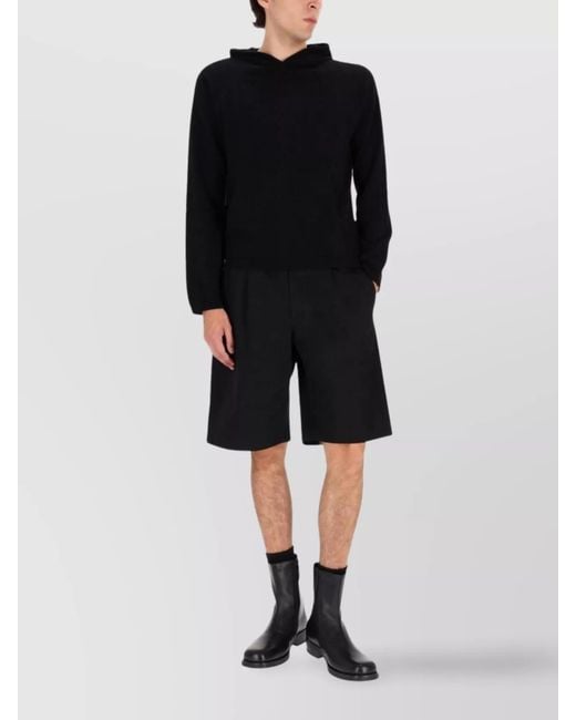 Our Legacy Black Wool Boxy-Fit Hoodie for men