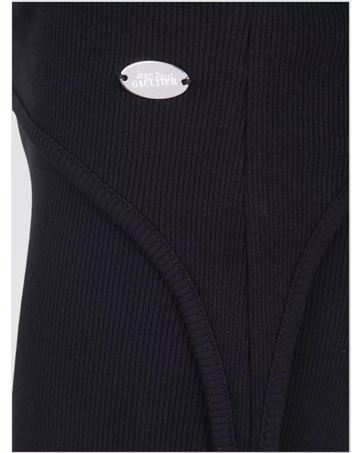 Jean Paul Gaultier Blue Cotton Ribbed Slim-Fit Mini Shorts
