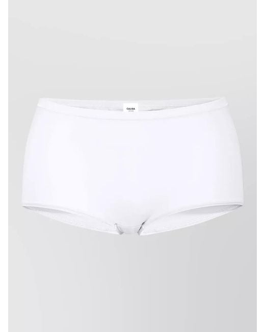 Calida White Seamless Mid Rise Underwear Elastic Waistband
