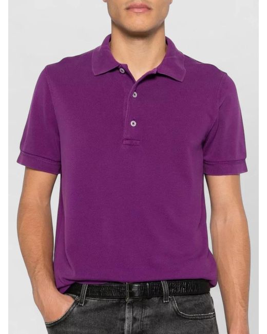 Tom Ford Purple Cotton Polo Shirt for men