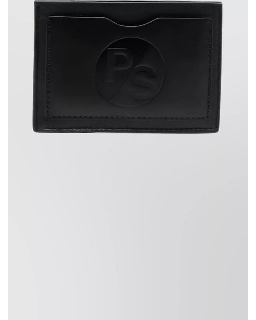 Paul Smith Black Debossed Logo Leather Cardholder for men