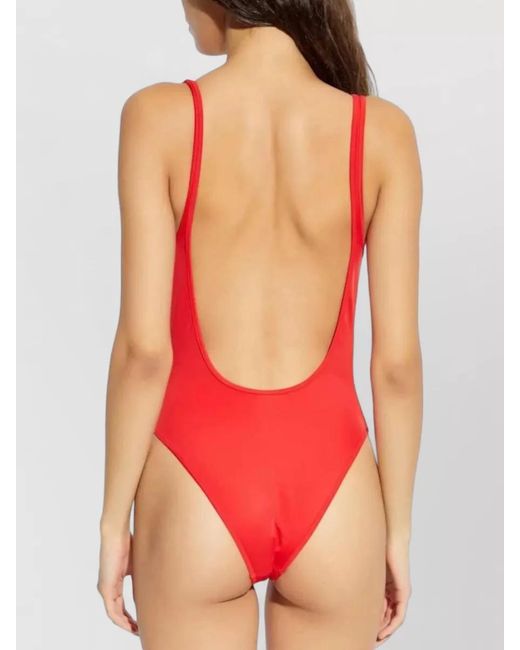 DIESEL Red One Piece Swimsuit Plunge Neckline U Back