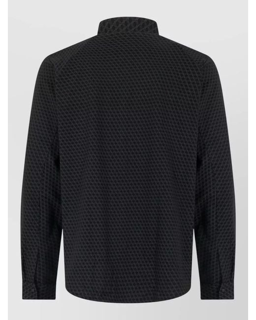 Boss Blue Textured Cotton Shirt Long Sleeves for men