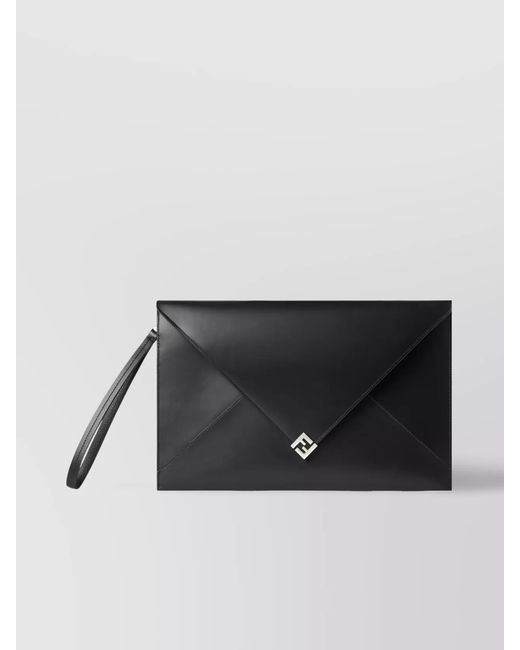 Fendi Black Leather Clutch Bag for men