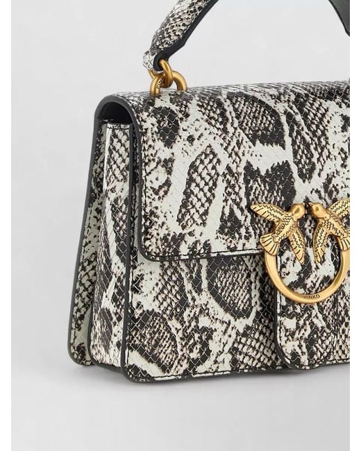 Pinko Gray Mini Love One Light Shoulder Bag