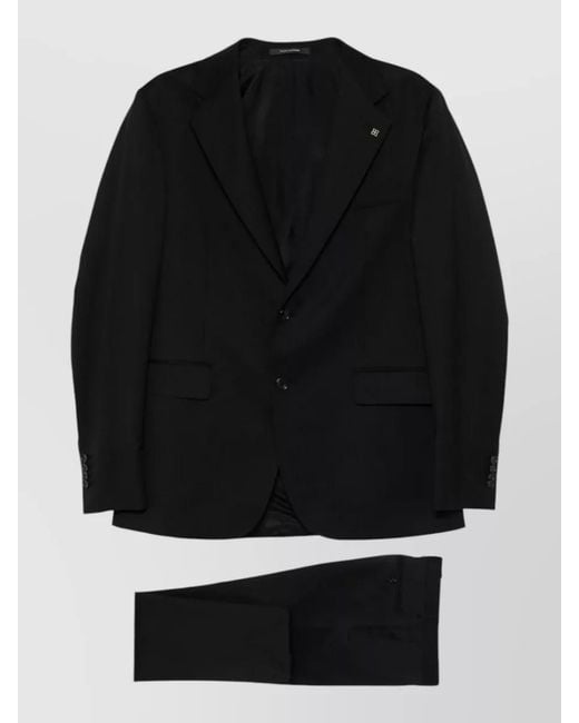 Tagliatore Black Wool Single-Breasted Two-Piece Suit for men