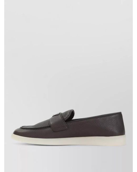 Prada Gray Suede Loafer Modern Silhouette Rubber Sole for men