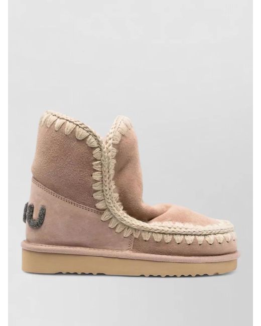 Mou Natural Leather Ankle Boots
