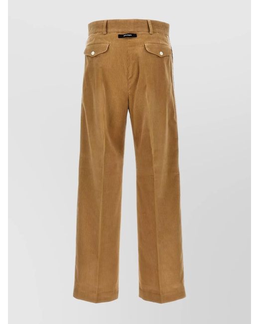 Palm Angels Natural Corduroy Straight-Leg Trousers for men