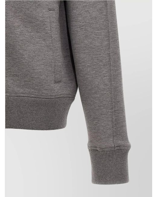Givenchy Gray Cotton High-Neck Zip Sweatshirt for men