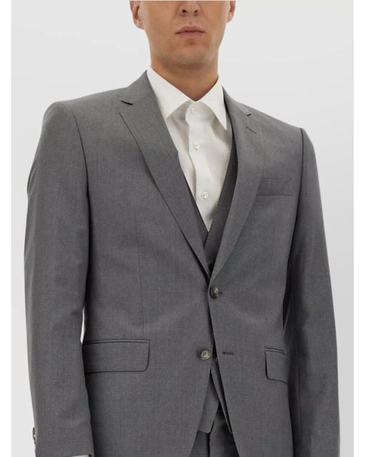 Boss Gray Slim Fit Wool Suit Jacket for men
