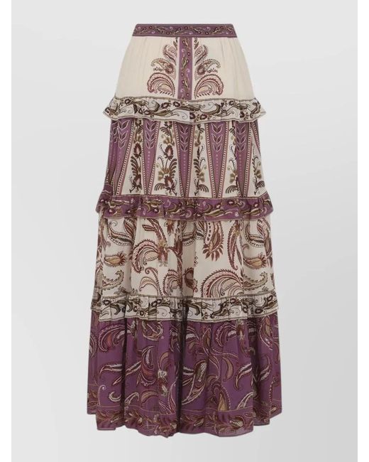 Farm Rio Multicolor Delicate Ainika Paisley High Waist Maxi Skirt