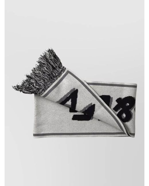 Dolce & Gabbana Gray Cashmere Knitted Fringe Scarf for men