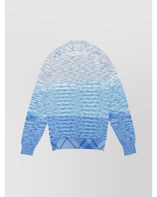 Missoni Blue Cotton Jumper for men