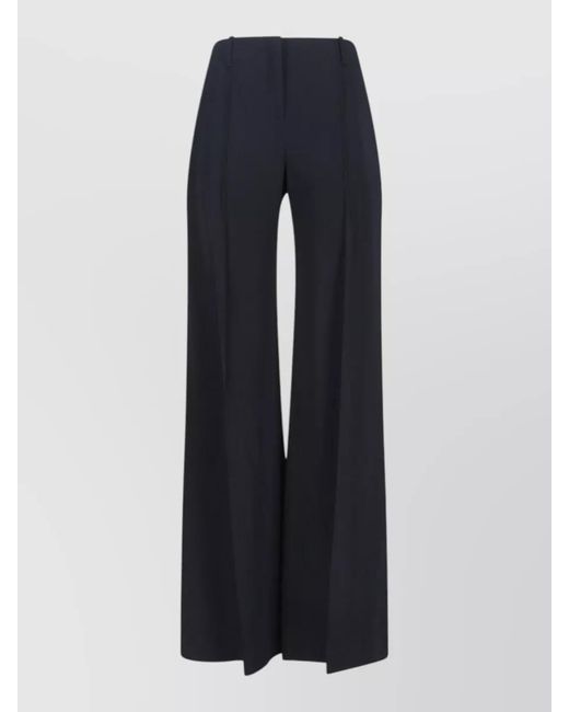 Ermanno Scervino Blue Trousers Straight Cut Belt Loops Wide Leg