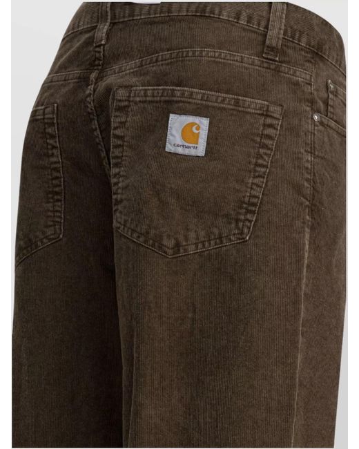 Carhartt Brown Velvet Straight-Leg Trousers for men