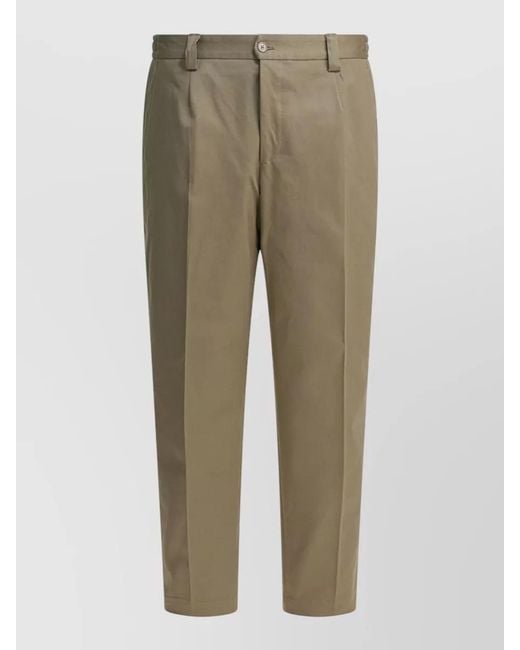 Briglia 1949 Natural Pants Pleated Front Belt Loops Side Pockets for men