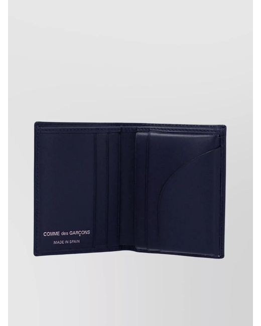 Comme des Garçons Blue Arecalf Compact Bi-Fold Wallet